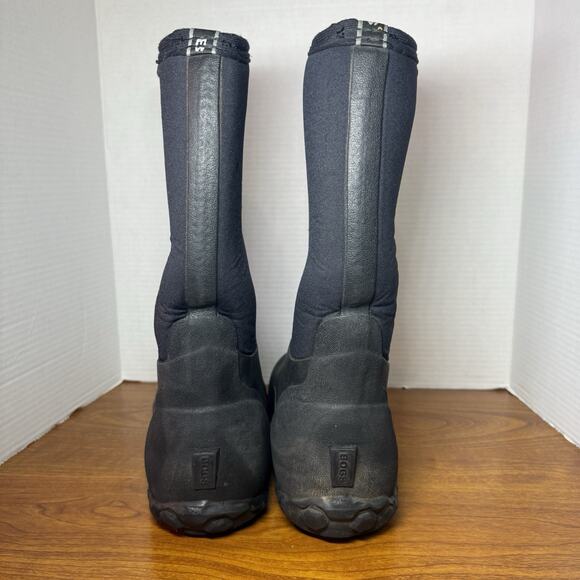 Mens Black Bogs Classic High Boots Sz 10 Pre Owned - Picture 5 of 7